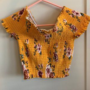 Off the Shoulder Yellow Crop Top